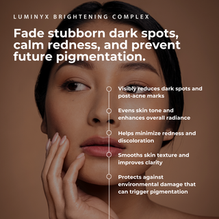 Luminyx hydroquinone-free brightening serum by mi.Glō MD Skincare — clinical-grade discoloration treatment for sensitive skin